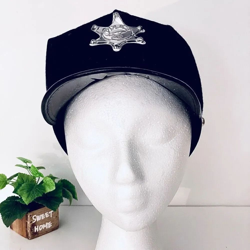 NWT Wet Seal Vintage Y2K Black Police Snapback Adjustable Custome Hat - Picture 5 of 10